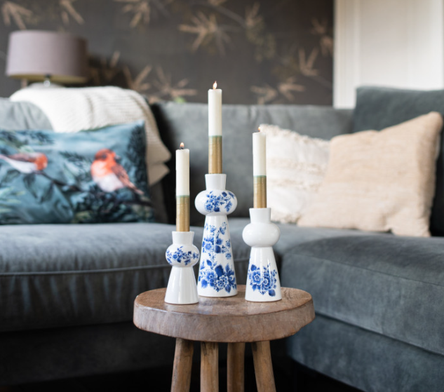 Heinen Delfts Blauw (kandelaars)