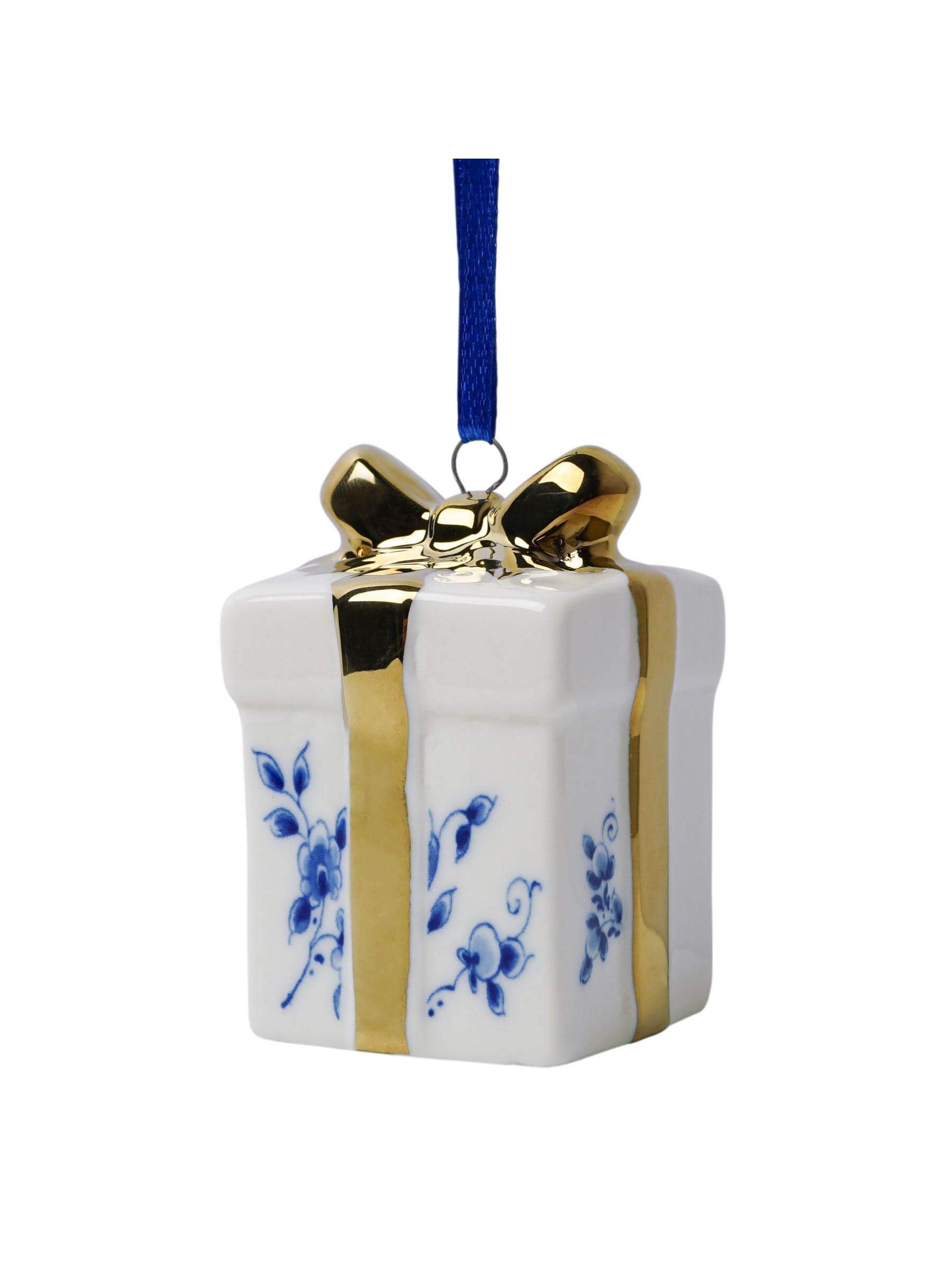 Heinen Delftsblauw - Kerstornament cadeautje goud