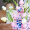 Heinen Delftsblauw - Tulpenvaas 3-delig Roze met Bloemmotief