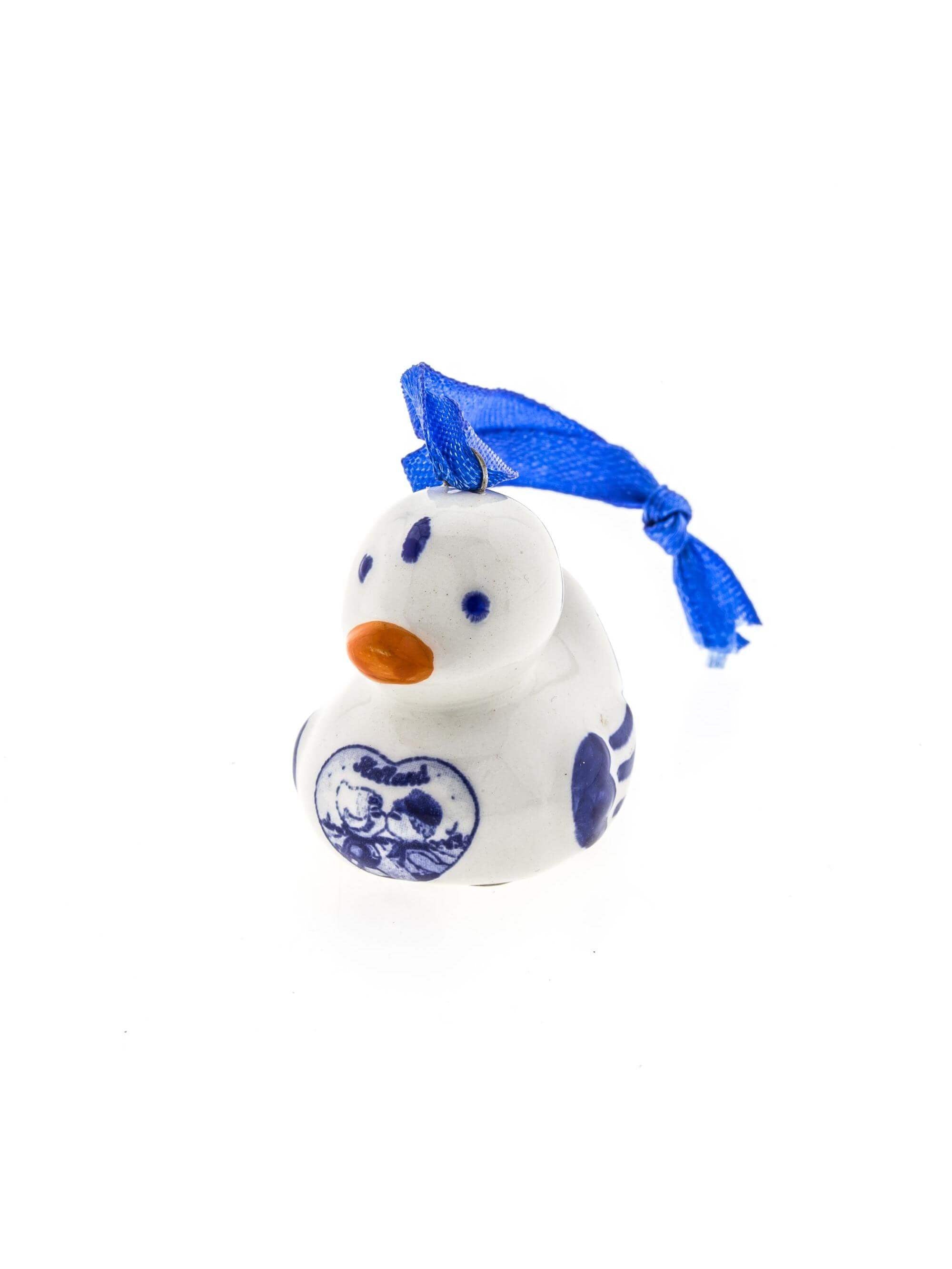 Heinen Delftsblauw - Kerstornament eend bloem