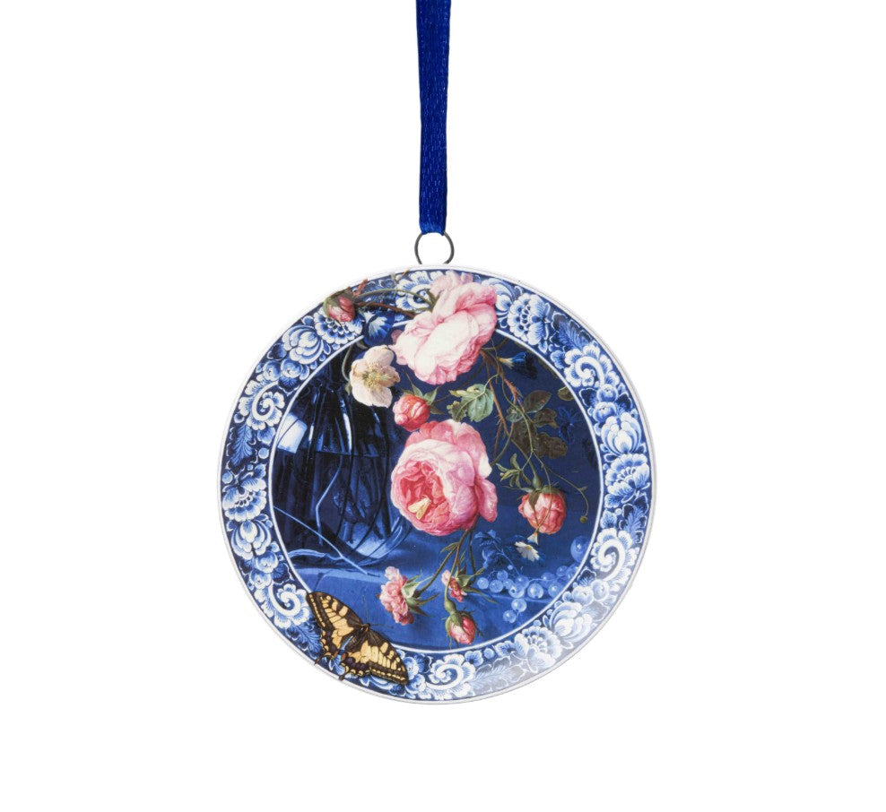 Heinen Delftsblauw - Kerstornament Gouden Eeuw roze