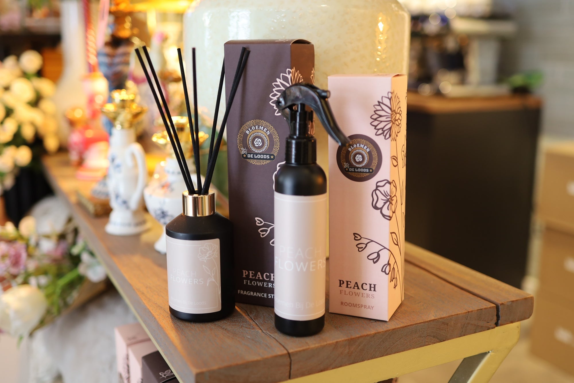 Set Fragrance Sticks & Roomspray Peach Flower