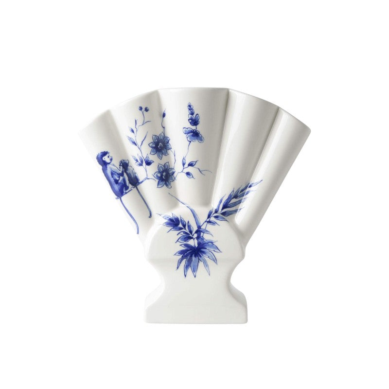 Heinen Delftsblauw - Tulpenvaas waaier Aapjes