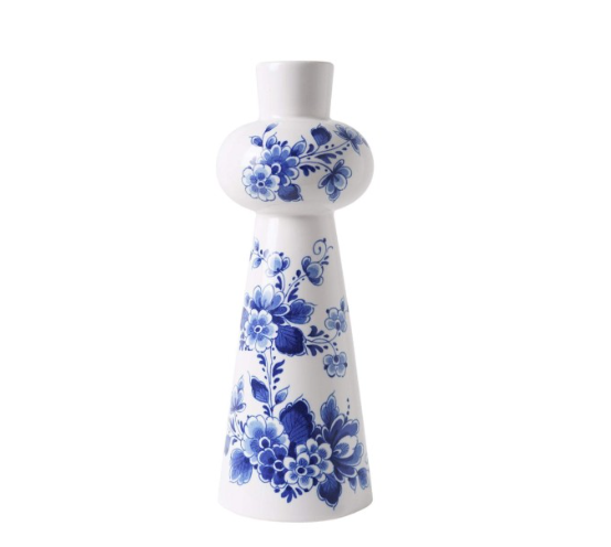 Heinen Delftsblauw - Kandelaar Bloem - 21cm
