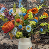Boeket Art in Bloom + Heinen Delftsblauw Melkbusvaas Wildbloemen