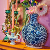 Gebloemde vaas Blauw - plat