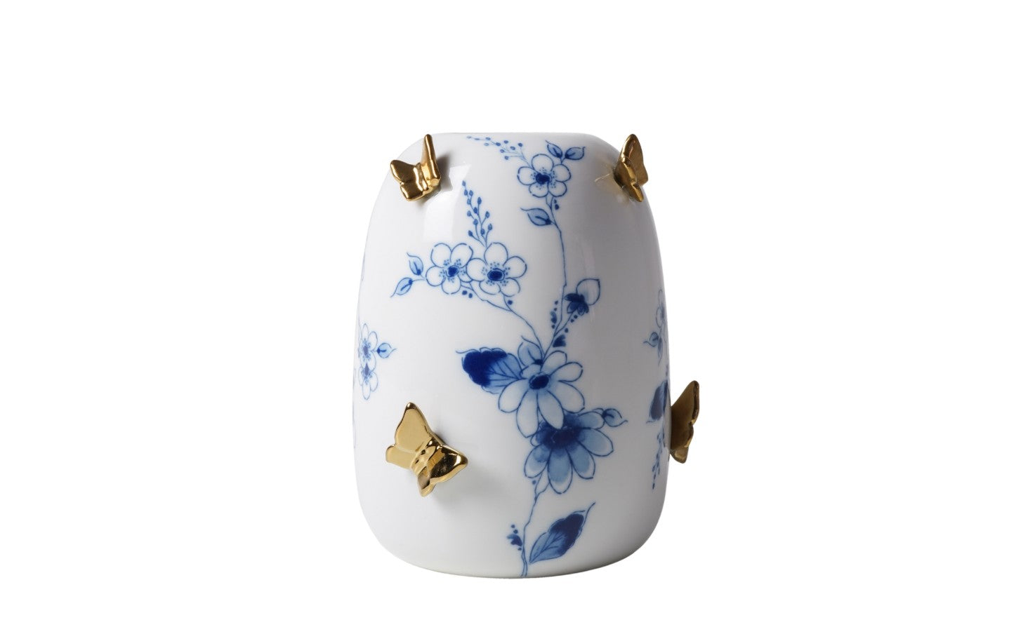 Heinen Delftsblauw - Vaas Vlindergoud 11 cm