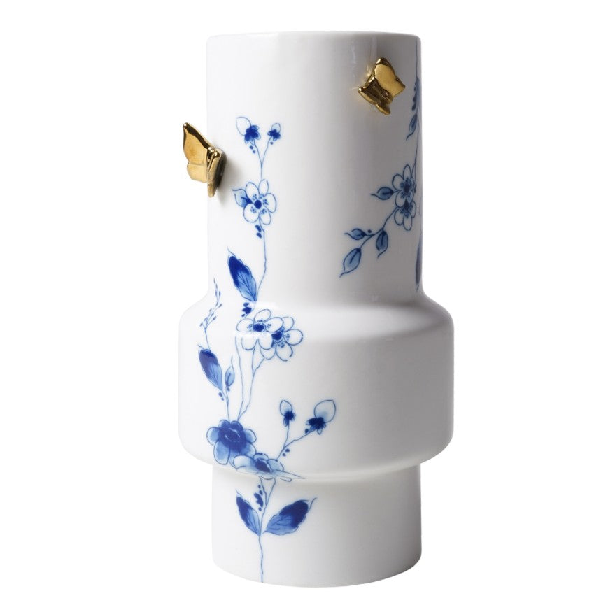 Heinen Delftsblauw - Vaas Vlindergoud 21 cm