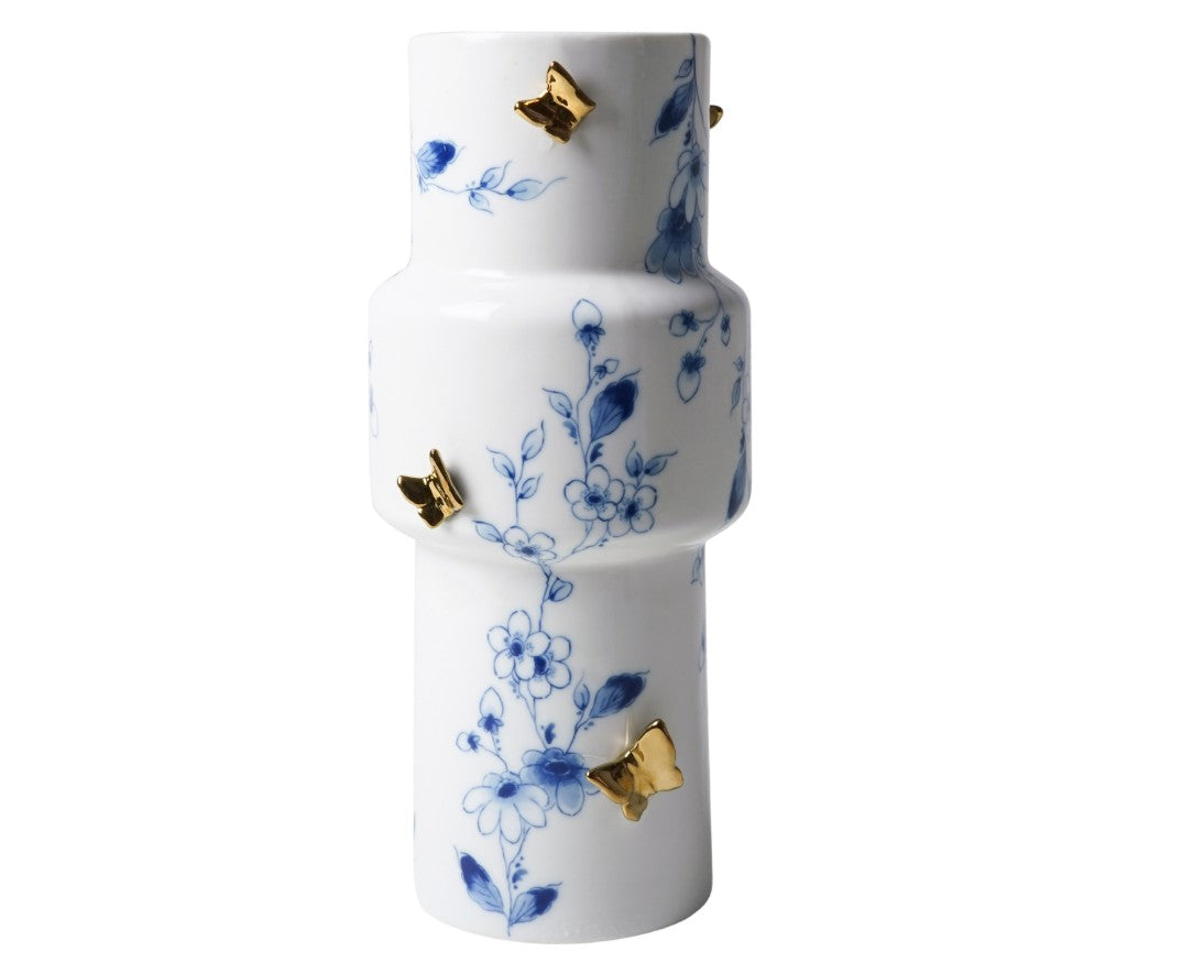 Heinen Delftsblauw - Vaas Vlindergoud 25 cm