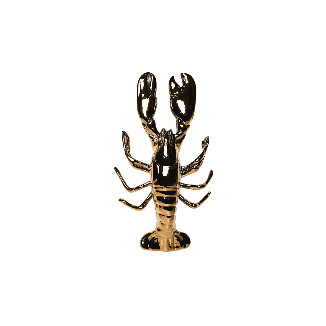 Heinen Delftsblauw - Wanddecoratie Kreeft goud 25 cm