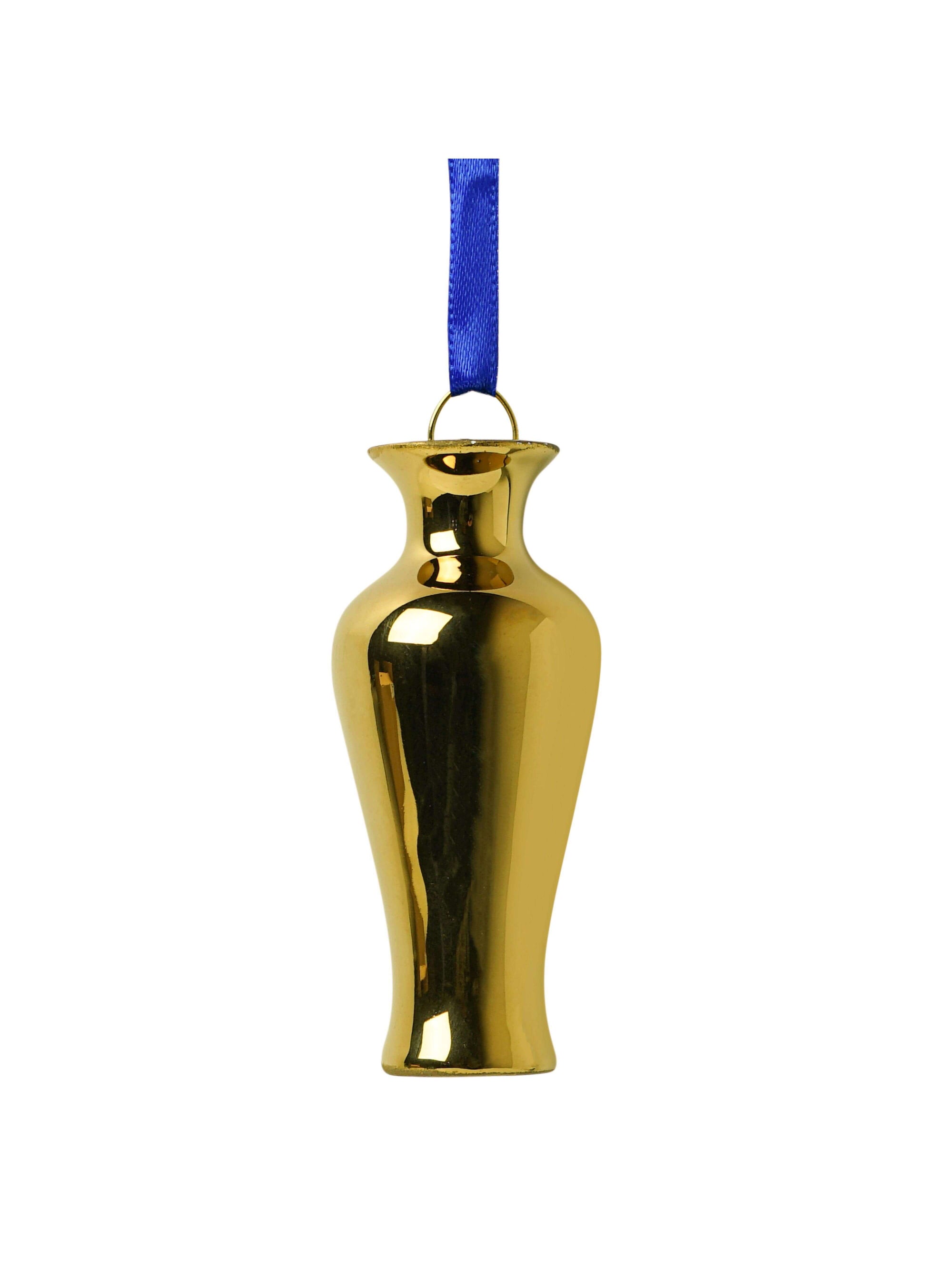 Heinen Delftsblauw - Kerstornament vaasje goud