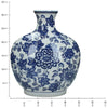 Gebloemde vaas Blue - plat